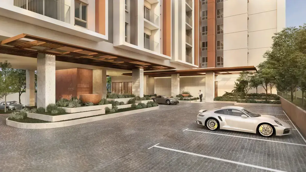 Artist's impression of the private drop-off at the lobby of The Fount